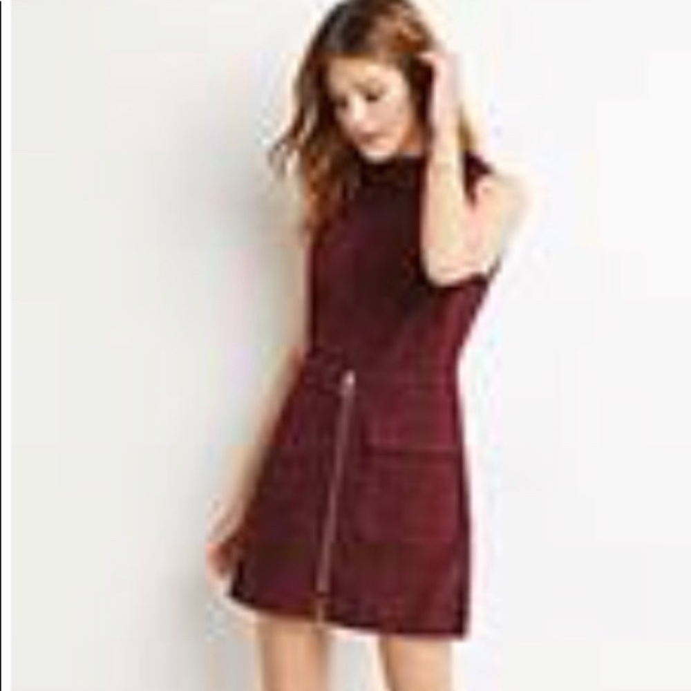 Suede wine colored dress